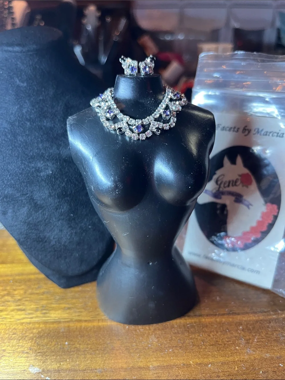 Rhinestone Crystal Statement Necklace by Facets by Marcia for 16” Fashion Dolls